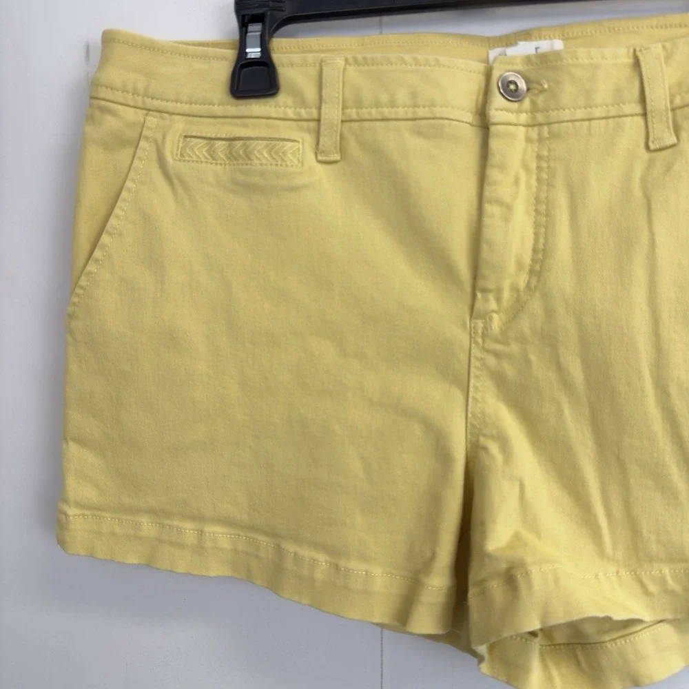 Market & Spruce Women's‎ 14 Madison Mid Rise Chino Shorts Yellow Daisy Duke 38X3